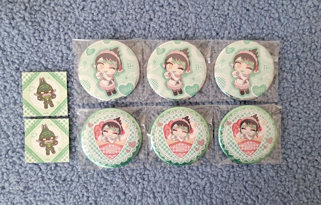 [USED] Nijisanji x Marion Crepes Hanabatake Chaika Glitter Can Badge Bonus Sticker