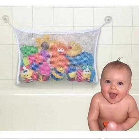 Kids' Bathroom Water Play Mesh Storage Bag with Strong Suction Cups