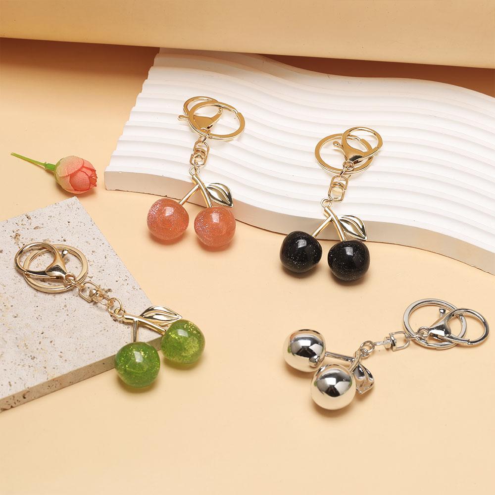 Fashion Delicious Red Cherry Breloc Summer Fruits Cireșe Pandantiv Breloc Pentru Femei Bărbați Bijuterii Geantă Accesorii Cadou