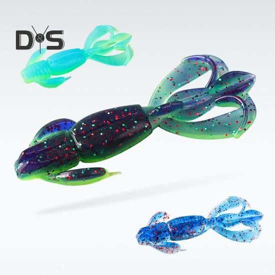 5 szt. 5,5 cm/2 g Miękka przynęta krewetka motylkowa z zakręconym ogonem Kolorowa sztuczna przynęta Słodkowodna słonowodna Akcesoria wędkarskie na okonia sandacza pstrąga