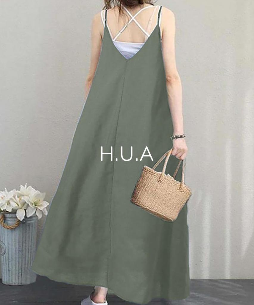 Sleeveless Perfect for Everyday Special Size 2XL H.U.A Women's Dress, Knee-Length, After-Parties, Wear, Occasions, Dates, Resorts, Spring/Summer, BG,