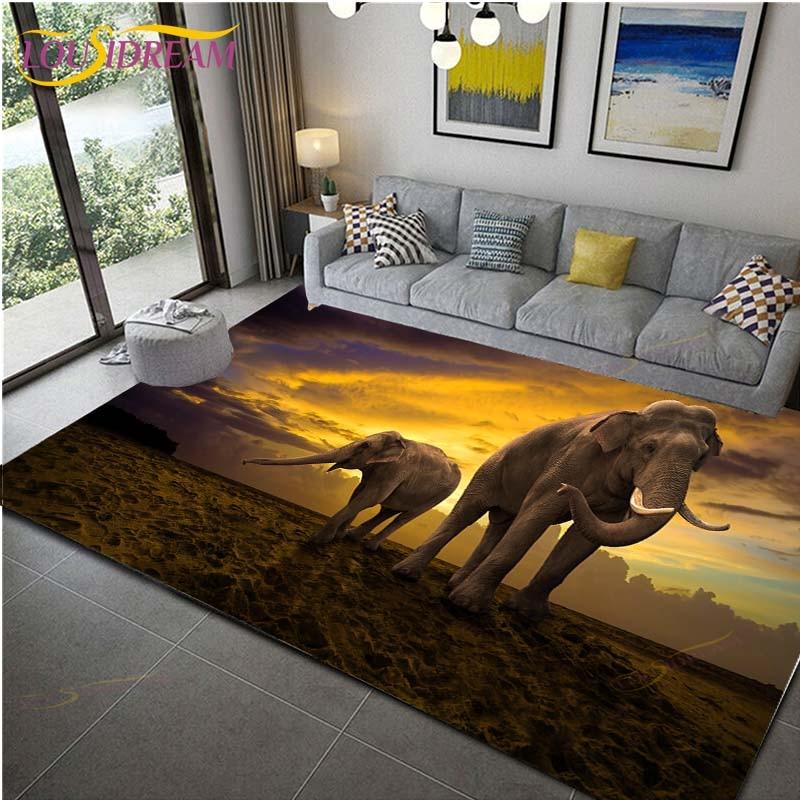 Animal Elephant Home Decor Bathroom and Living Room Soft Rugs Carpets for Living Room Rug for Kitchen Floor Mat Bedroom Mat