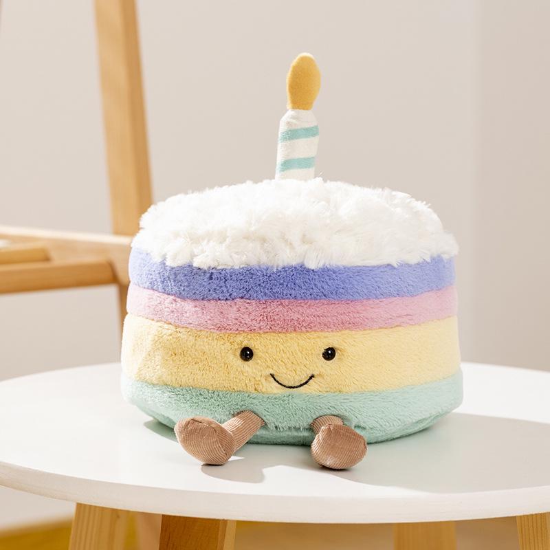 Cherry Cake Doll Rainbow Plush Toy - Birthday Cake Simulation