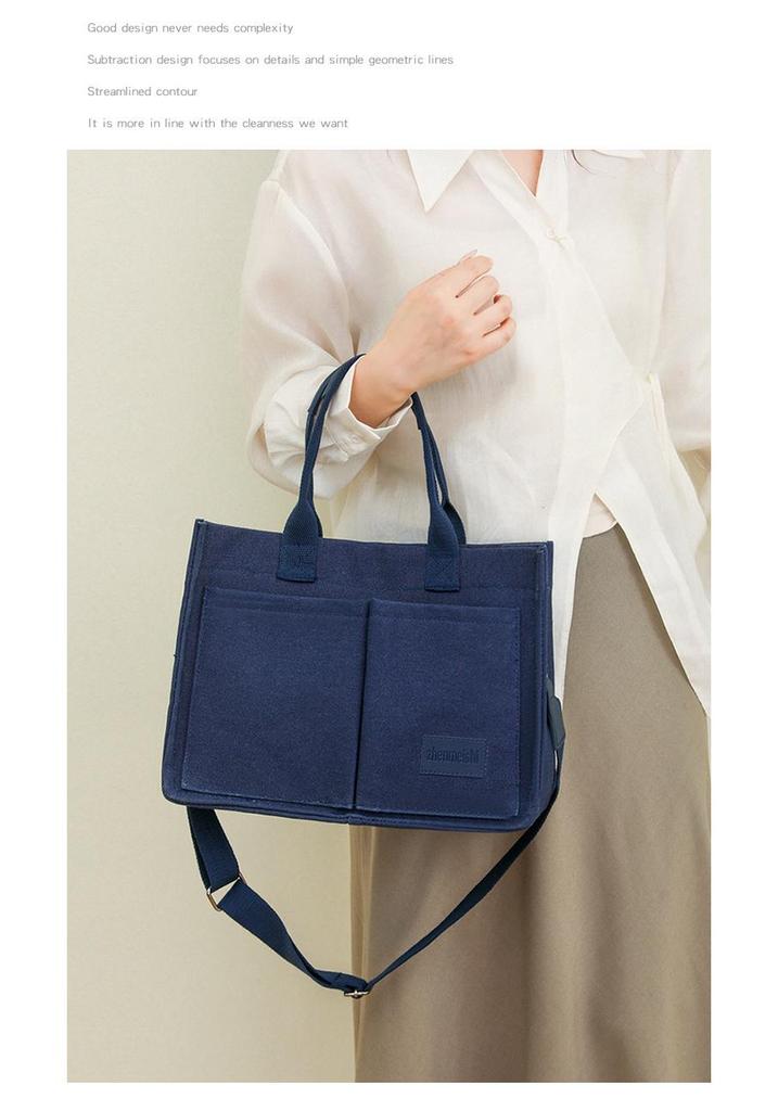Japanese Minimalist Large-Capacity Crossbody Canvas Backpack & Versatile Tote Handbag.