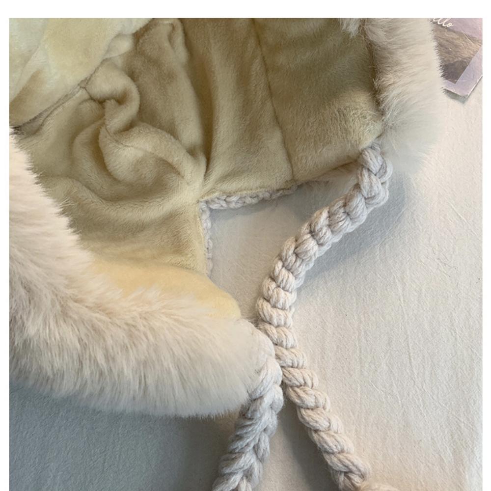 Animal Ear Flap Hat, Cute Plush Trapper Hat for Women, Winter Knit Cap with Fuzzy Ears, Warm Thermal Winter Hat for Cold Weather