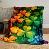 Colorful Shamrock Pattern print blanket soft and cozy perfect for the living room bed sofa or a nap,gift