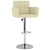 Bar Stool Set 2 Pcs Cream Artificial Leather