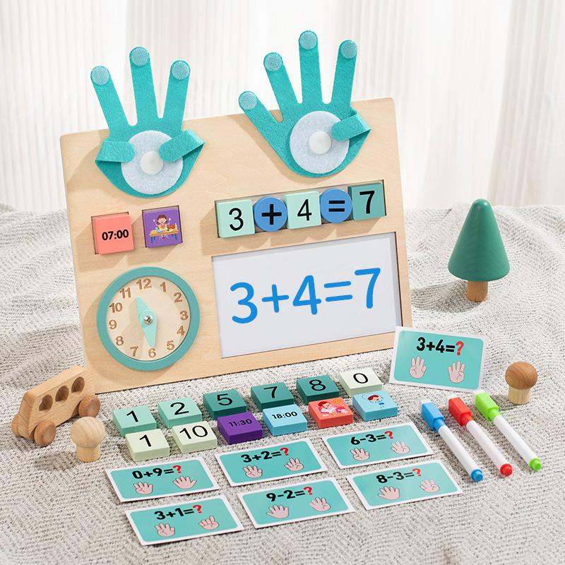 

Children s digital teaching aids Kindergarten learning addition and subtraction Fingers Math Cognition Puzzle Arithmetic toys