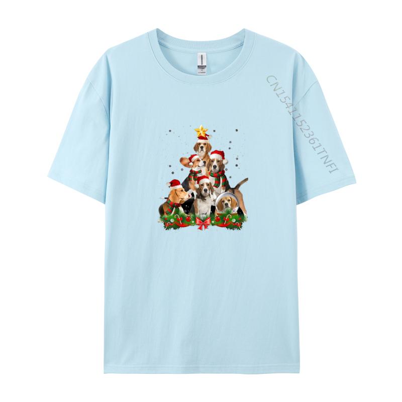 Men T Shirt Beagle Dog Christmas Dog Teeshirt Best Tees Black Tshirt Vintage American Style Winter Gift