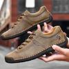 Fashion Outdoor Hiking Shoes for Men Minimalist Split Leather Casual Shoes Comfortable Male Walking Sneakers Non-Slip Treking Footwear