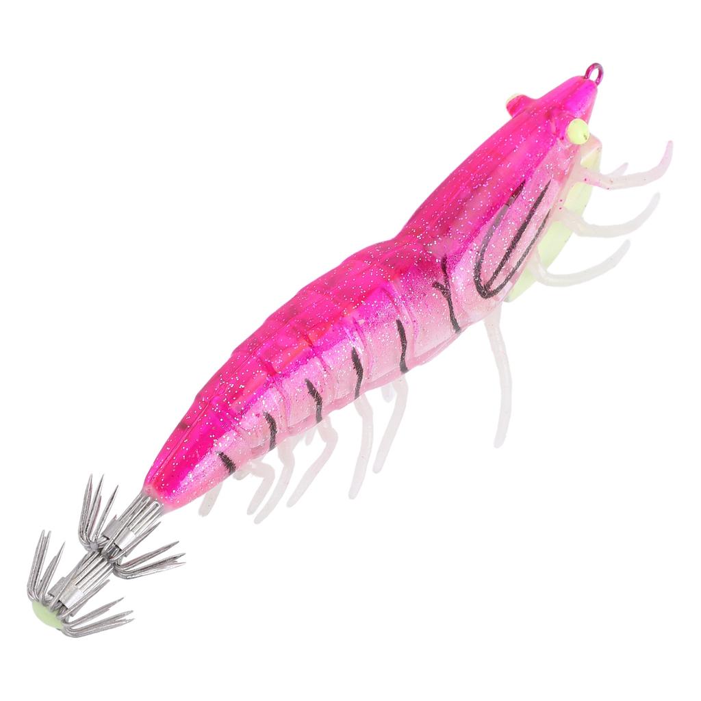 Fake Wood Shrimp Bait Fishing Wobbler Squid Jig Artificial Luminous Cuttlefish Hook LuresPink