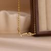 Luxury Zircon Arabic Necklace For Women Love Letter Pendant Stainless Steel Gold Color Clavicle Chain Couple Jewelry Gift