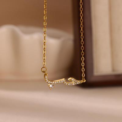 Modische Zirkon Arabische Halsketten für Frauen Goldfarben Edelstahl Arabische Liebe Statement Anhänger Halskette Hochzeitsschmuck Geschenk