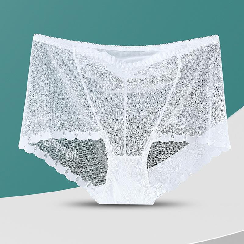 Große Größe Damen Sommer Dünn Modisch Spitze Netzgarn Transparent Bauchweg Hüfte Hohe Taille Dreieck Slips