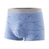 Men Boxer Underwear Elastic Mid-Waist Design Tight Cut Shorts Briefs Lines Print U-Convex Panties