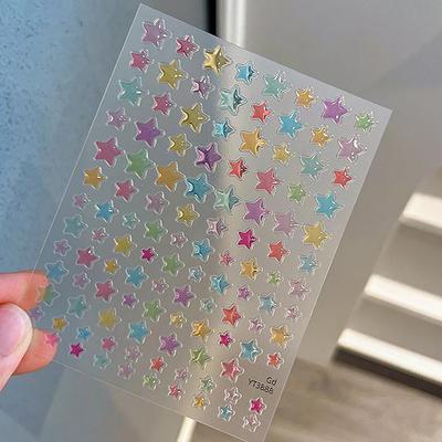 Želé styl lásky samolepky na nehty ledově průhledné barevné super roztomilé všestranné kočičí tlapky pěticípá hvězda lepicí páska na nehty