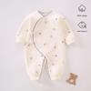 Cozy Air Cotton Baby Romper - Long Sleeve, Side Snap, Boneless Crawling Suit for Newborns - Perfect for Autumn & Winter Outings