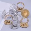 Inel Reglabil din Oțel Inoxidabil Fashion DIY Ulei Picurat Stras Rotund Oval Picături de Apă Monturi Goale Deschise Inel pentru Femei Bărbați Cadou