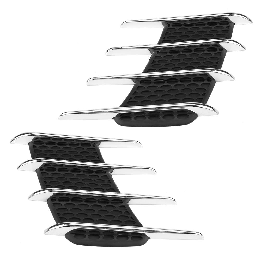 Pair of Car Exterior Hood Side Air Intake Flow Vent Shark Gills Outlet Decorative Trim Sticker