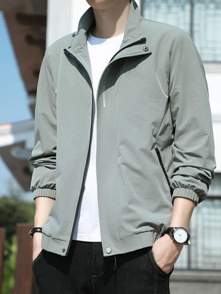 Men's Stand-Up Collar Casual Jacket - New Trend 2025, Loose Fit, Plus Size, Suitable for Spring, Autumn, and Winter.