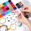 2 Boxes Seed Beads Set Letter Beads & Random Pendant Beginner Jewelry Making Kit Set with Clear Strings for DIY Craft Bracelet