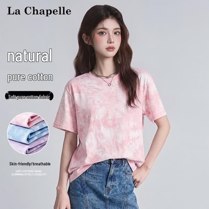 La Chapelle Women s Tie-Dye Cotton Short Sleeve T-Shirt M