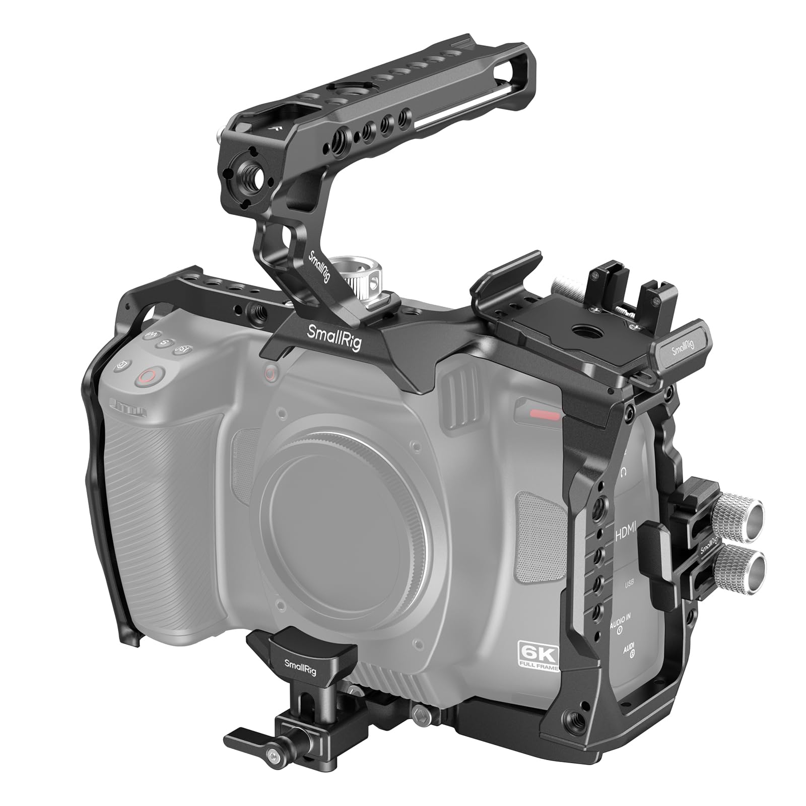 

Базовый комплект SmallRig Camera Cage для Blackmagic Design Cinema Camera 6K, полная клетка для BMCC 6K с верхней ручкой, кронштейном для крепления SSD, зажимом для кабеля и креплением для объектива