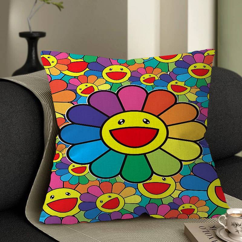 Fashing T-Takashi M-Murakami Pillow Gift Home Office Decoration Bedroom Sofa Car Cushion Cover Case 45X45