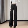 Women's Color-block Lace Trim Flared Casual Pants