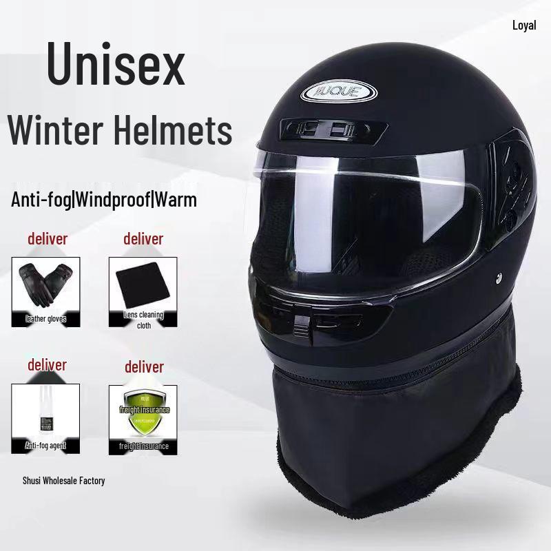 All-Season Warm Full Face Helmet - Anti-fog, Cold Protection for Men & Women Electric Scooter & Cycling