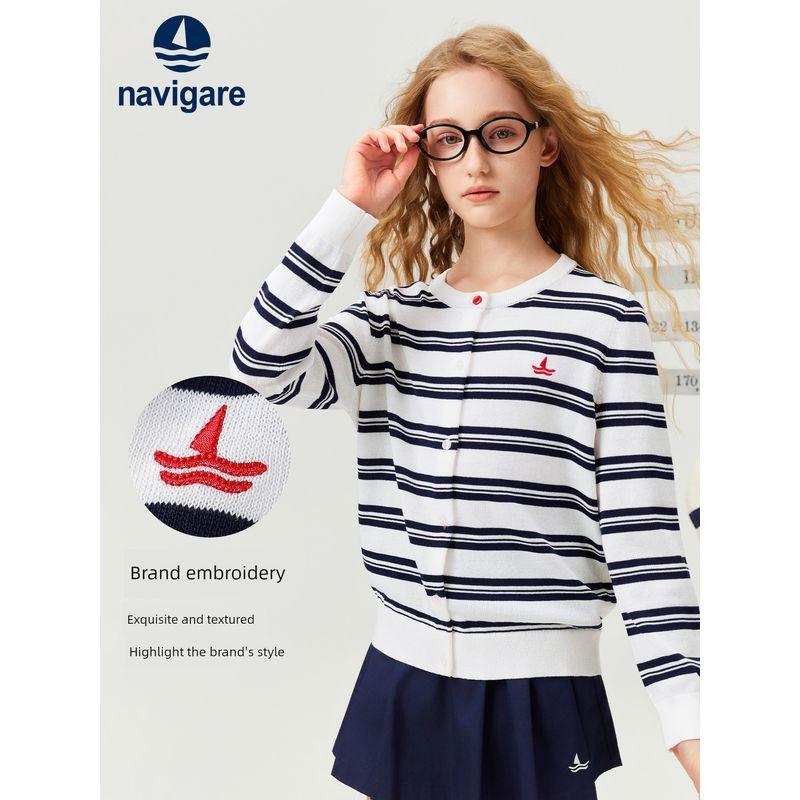 Navigare Italian Small Sailboat Sweater for Boys and Girls, 2026 Spring Knitwear Jacket and Inner Top