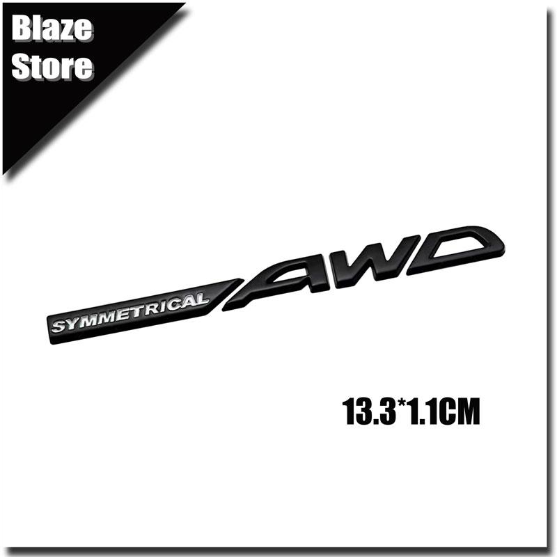 3D Metal Symmetrical AWD Badge Car Tailgate Car Sticker For BRZ XV Outback Forester Asahi Panther WRX Impreza