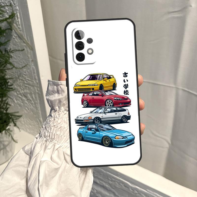 Sportovní Auto JDM Drift Pouzdro Pro Samsung Galaxy A16 A36 A56 A06 A13 A53 A33 A23 A55 A35 A17 A54 A34 A14 A52 A32 A15