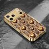 Gold Heart Pattern Prin fashion phone cases phone case fundas carcasa Glass Phone Case for iPhone 17 16 15 14 13 12pm Pro Plus