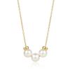 Japanese Natural Shell Pearl 3 14K Gold Slide 8 Designs Brand Production 3 [CRANES COLLECTION] Necklace, Pearls, Pendant, Finish, 14KGF, Chain,