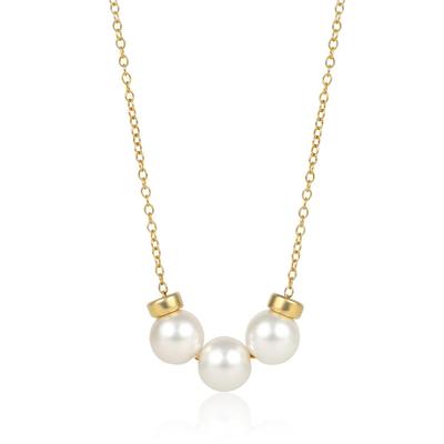 Japanese Natural Shell Pearl 3 14K Gold Slide 8 Designs Brand Production 3 [CRANES COLLECTION] Necklace, Pearls, Pendant, Finish, 14KGF, Chain,
