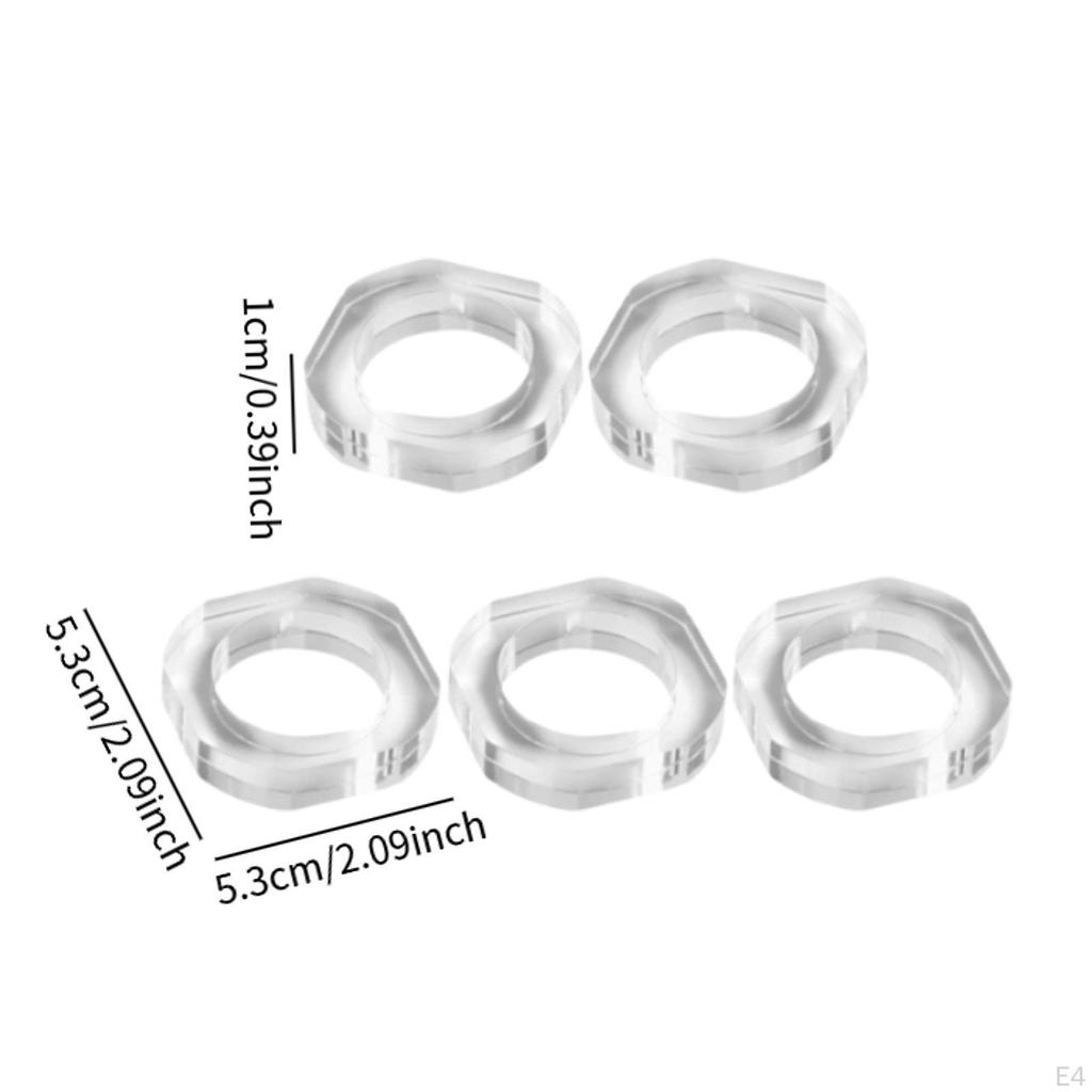 5 Stück Serviettenringe, Schnallen, Klare Dekorative Ringe für Hochzeit