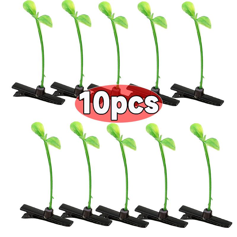 Creative Funny Little Bean Sprouts Grass Hair Clips for Girls Fashion Green Grass Bean Sprout Hairpins Plant Hair Accessories