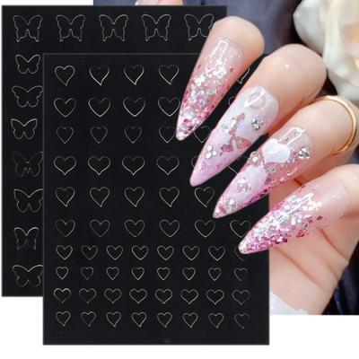 1pc Hollow Nail Stickers Star Four-Corner Star Love Butterfly Spray Painting Modeling Wear Nail Anti-Overflow Sticke