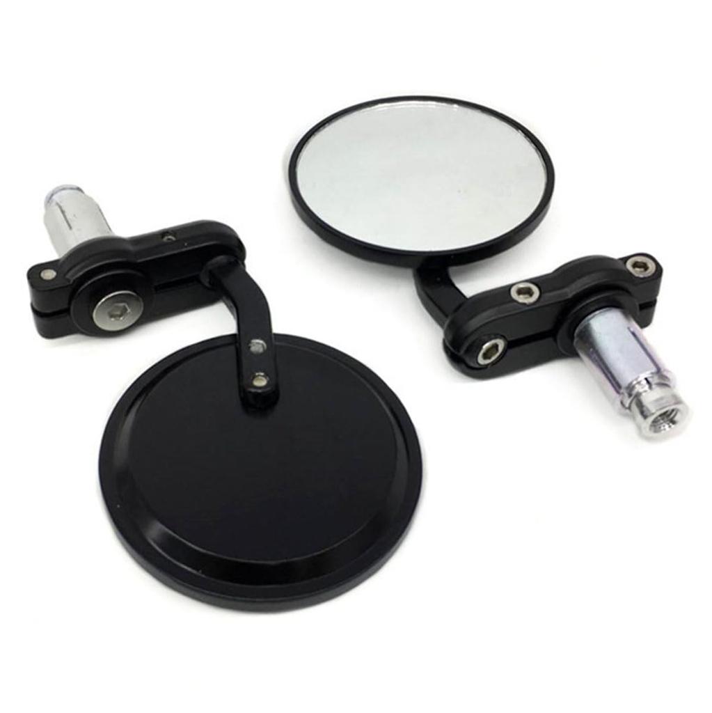SZYUMO 22mm Universal Motorcycle Bar Mini Mirror Set for Easy Round Shape Mirrors, Scooters, Installation, (Black)