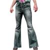 Men Fashion Loose Denim Straight Trouser Distressed Jeans Long Flare Pants