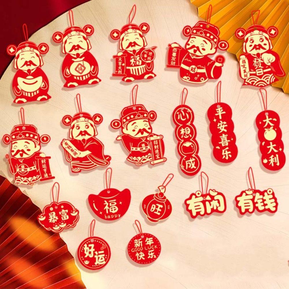 16/18pcs Chinese Traditional Chinese New Year Pendant Potted Plant Hanging Card  Year of The Snake