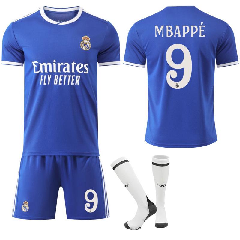 2526 Real Madrid II away blue jersey No. 9 Mbappe 5 Bellingham 7 Vinicius sports football jersey #16