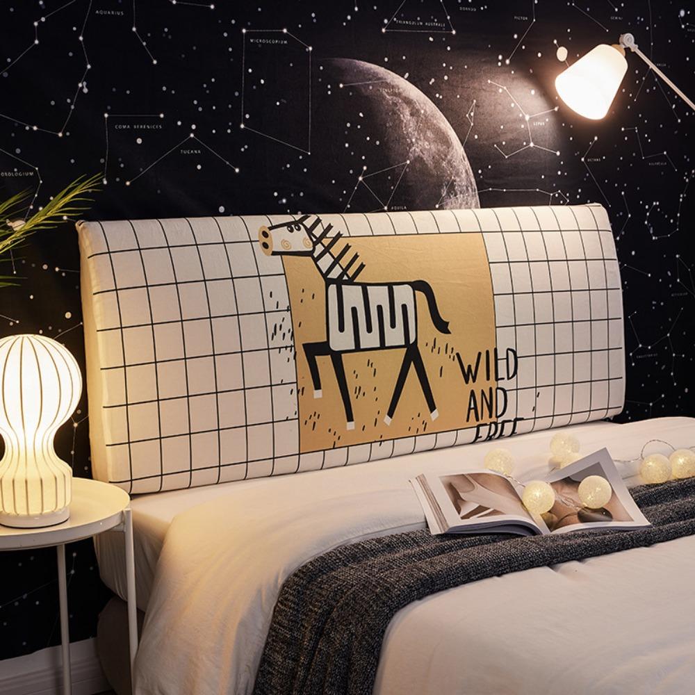 

Nordic Nantong Bedside Cover Bedroom Bedside Backrest Cover Elastic Dustproof Soft Bag Fabric Protective Cover 70*120 suitable for 1.2m