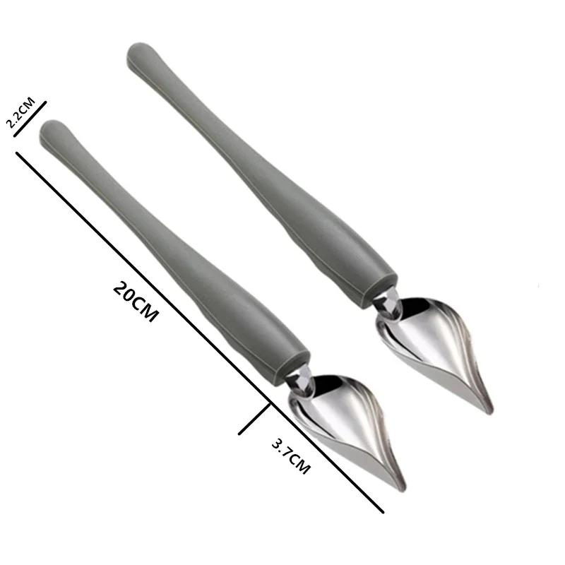 1pc Stainless Steel Sauce Painting Pen Spoon for Western Meals and Desserts Decorate Your Plate with Style Drizzle Spoon Sauce