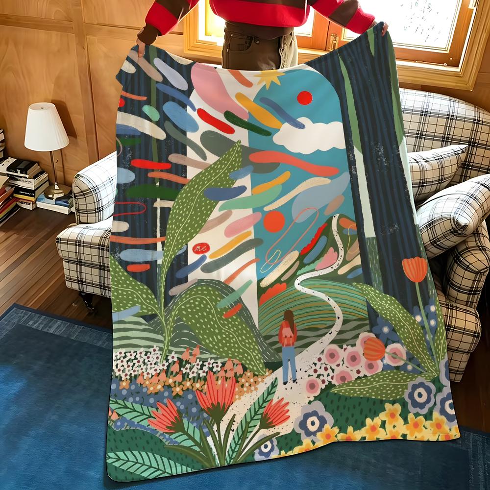 Artist M-Marina E-Ester C-Castaldo Throw Flannel Cozy Print Blanket, Portable, Durable Machine Washable cute Cool