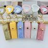 Chic Lipstick Holder Keychain Portable Makeup Bag Built-In Mirror Lipstick Protector Travel Companion