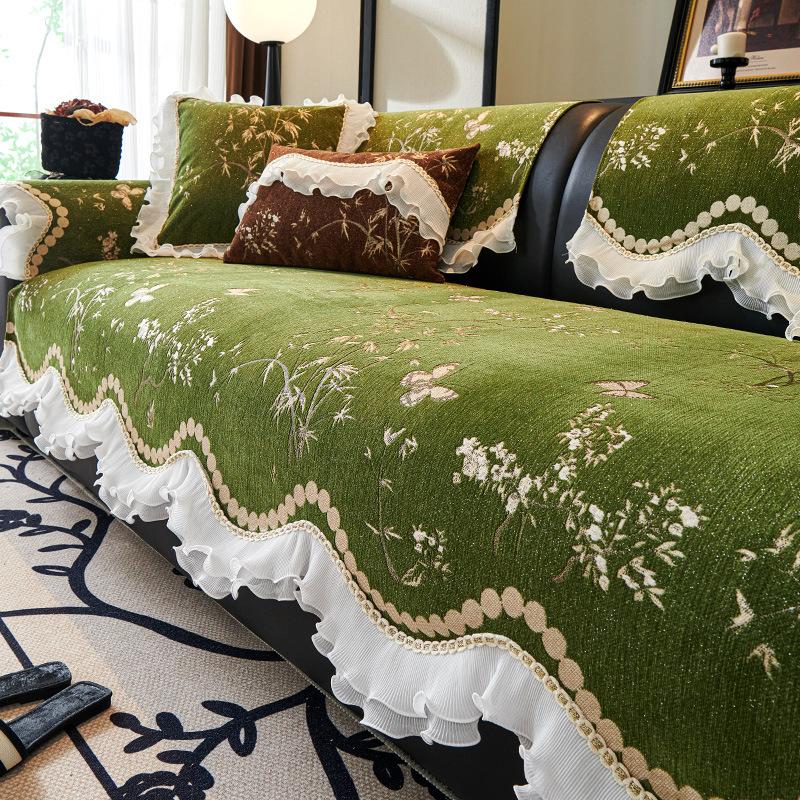 Sofa cushion universal in all seasons 2025 new light luxury straight row non-slip leather sofa cover seat cushion cover cloth towel