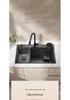 Black Nano 304 Stainless Steel Kitchen Sink: Large Single Bowl Vegetable Washing Basin