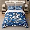 Soccer Theme Custom Text Or Name 3Pcs Bedding Set 1 Flat Sheet & 2 Pillowcases Personalized Home Bedding
